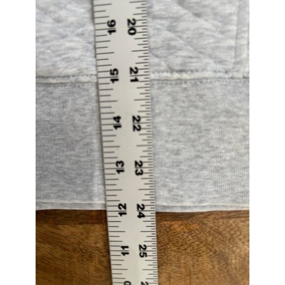 LL Bean Quilted Quarter Zip Womens Medium Jacket Sweater Pullover Gray Mock Neck - Picture 12 of 12